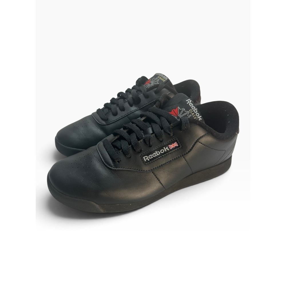 Reebok Princess Womens Classic Sneakers Black 7344 Low Top Walking Shoes Size 10